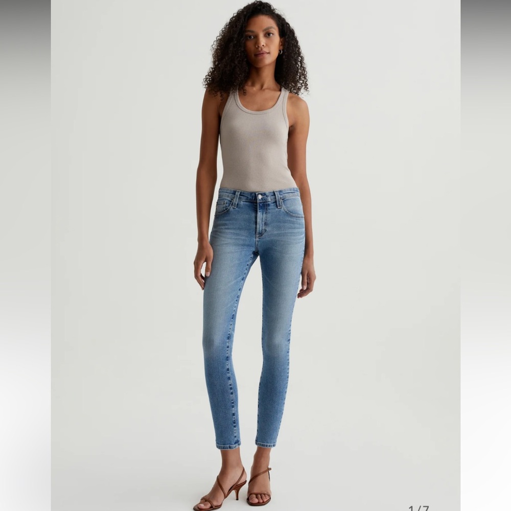 AG High Rise Farrah Skinny Ankle Jeans Ag-Ed Denim Size 32